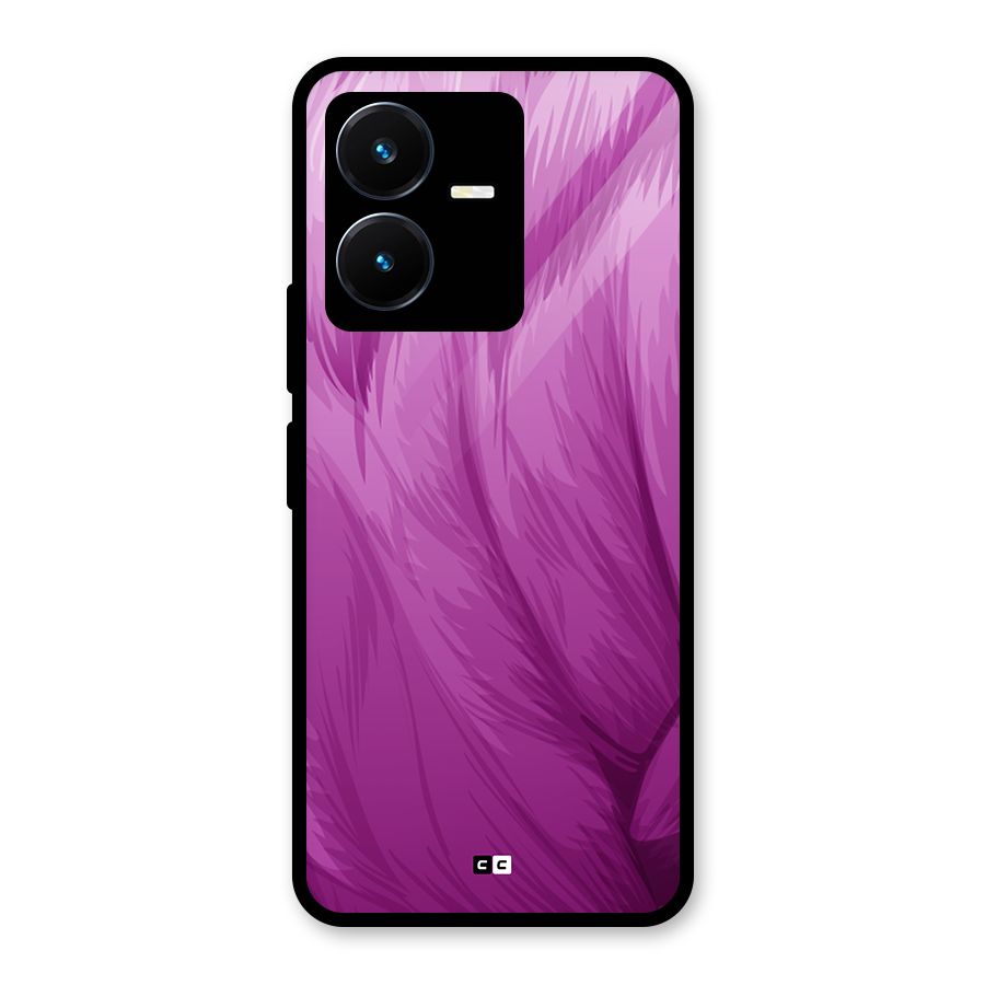 Lavender Furrs Glass Back Case for Vivo Y22s