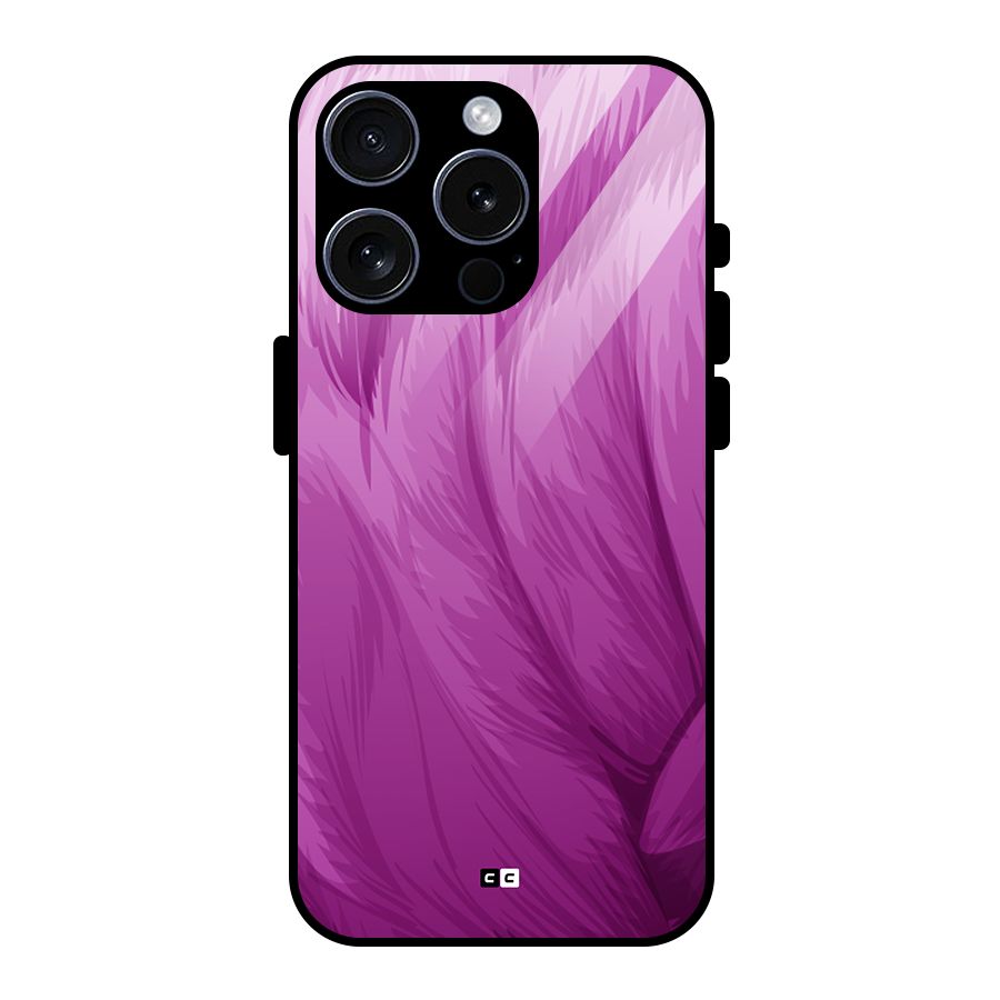 Lavender Furrs Glass Back Case for iPhone 15 Pro