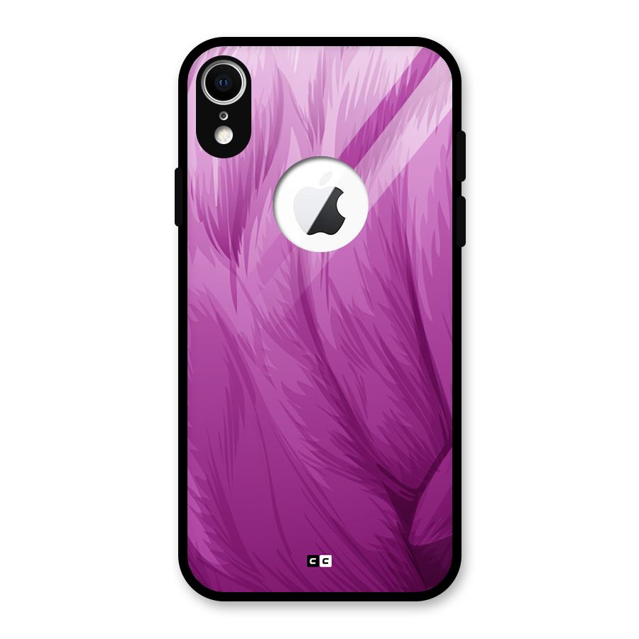 Lavender Furrs Glass Back Case for iPhone XR Logo Cut