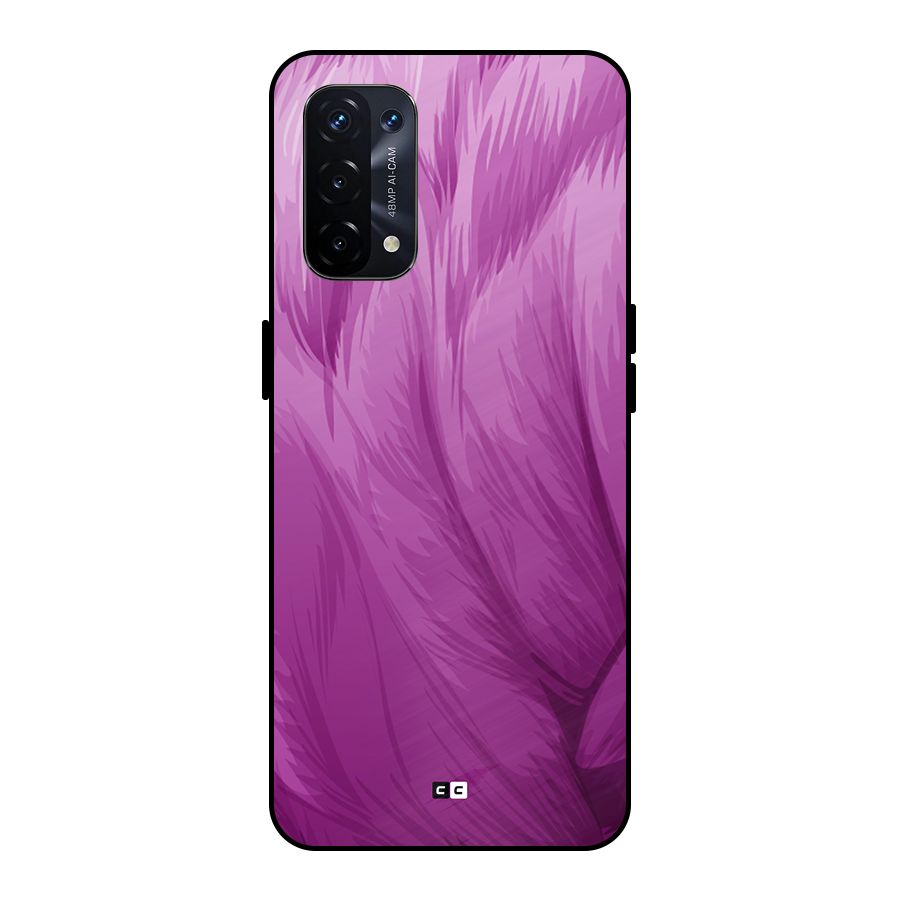 Lavender Furrs Metal Back Case for Oppo A74 5G