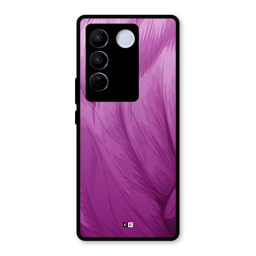 Lavender Furrs Metal Back Case for Vivo V27