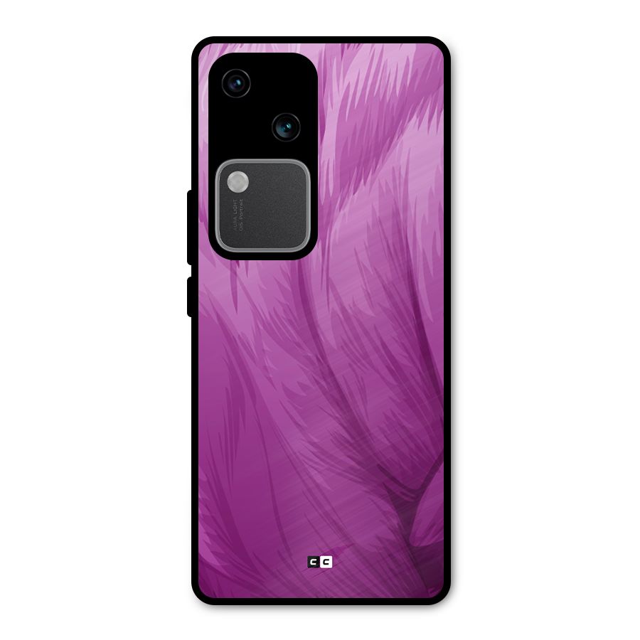 Lavender Furrs Metal Back Case for Vivo V30 Pro