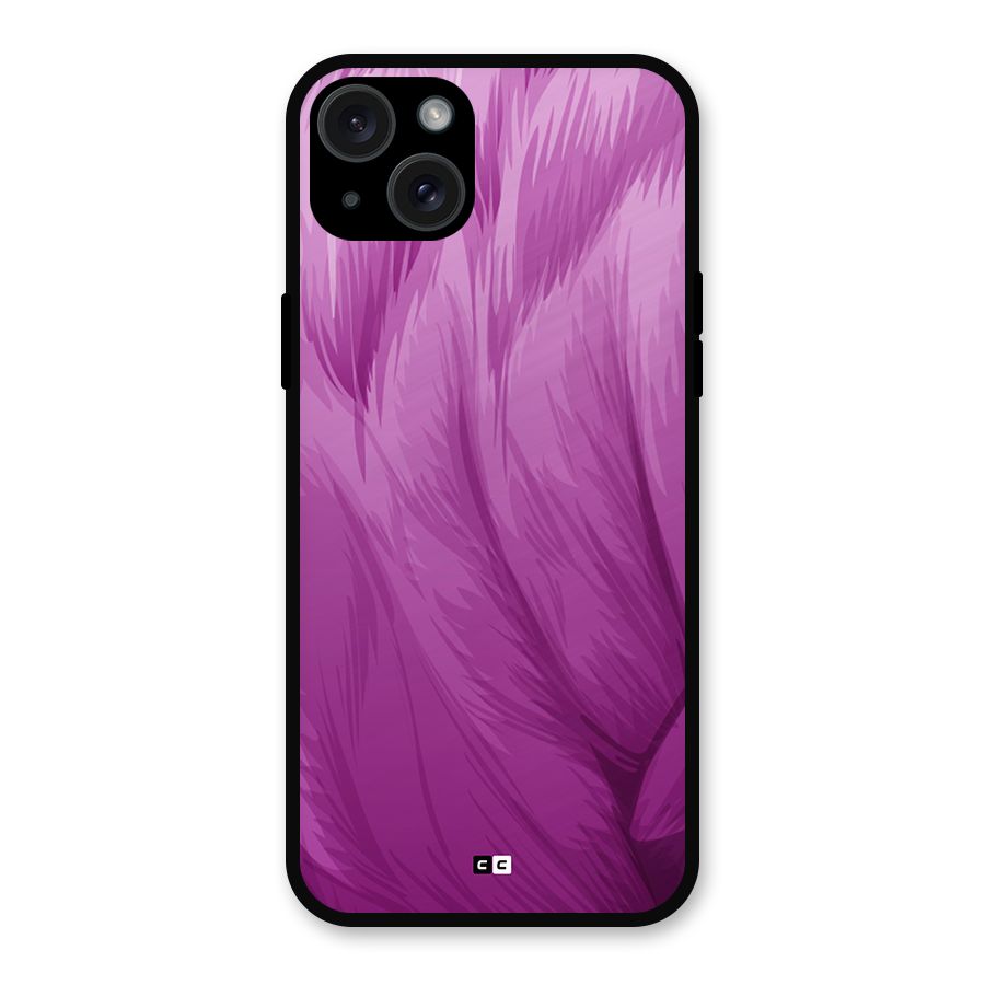Lavender Furrs Metal Back Case for iPhone 15 Plus