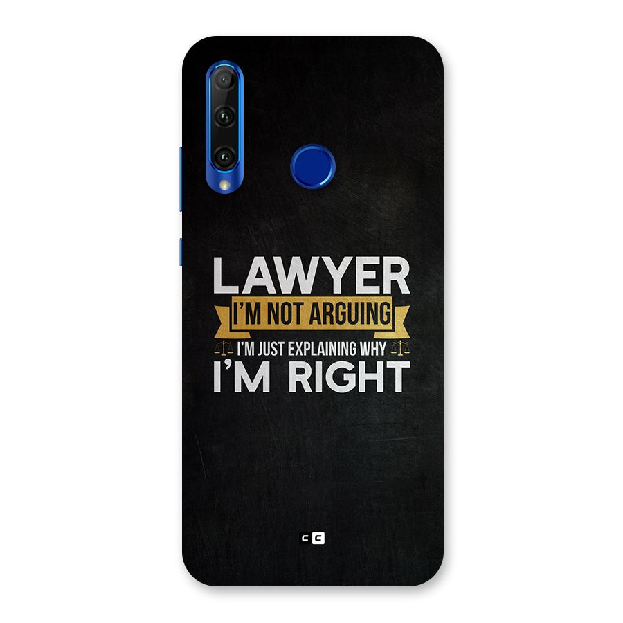 Lawyer Explains Back Case for Honor 20i