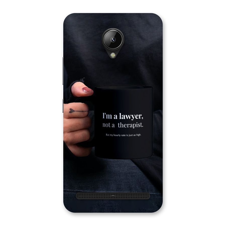 Lawyer Not Therapist Back Case for Lenovo C2