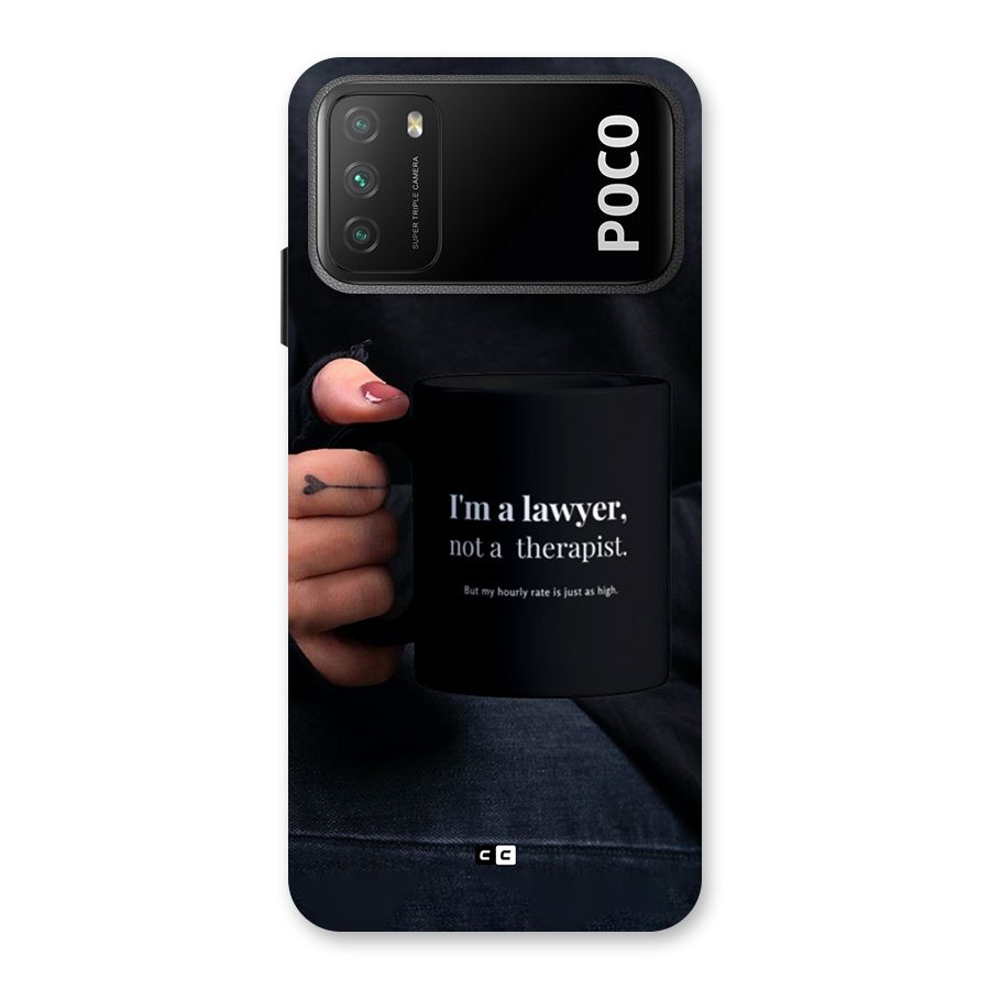 Lawyer Not Therapist Back Case for Poco M3