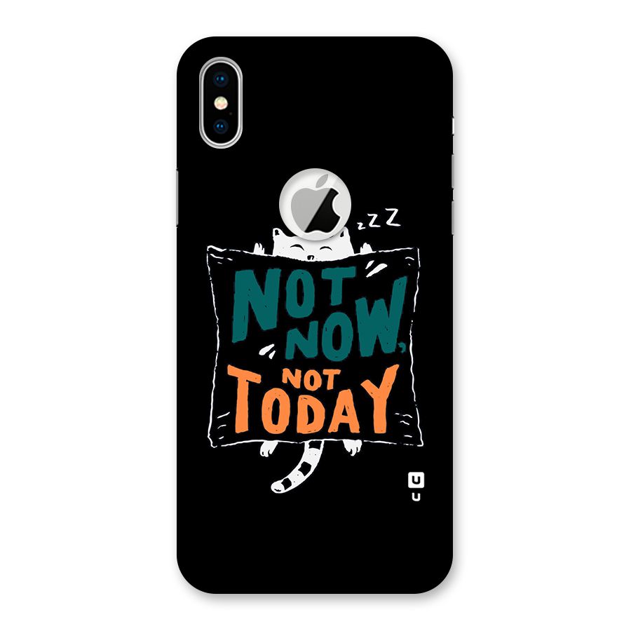 Lazy Cat Not Today Back Case for iPhone X Logo Cut