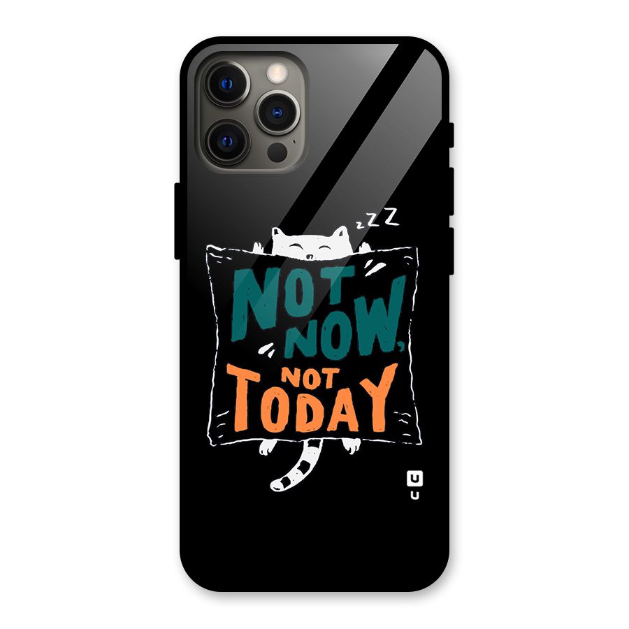 Lazy Cat Not Today Glass Back Case for iPhone 12 Pro Max