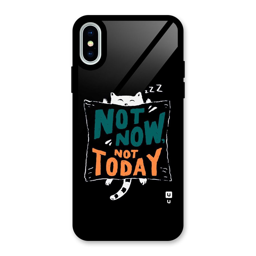 Lazy Cat Not Today Glass Back Case for iPhone XS