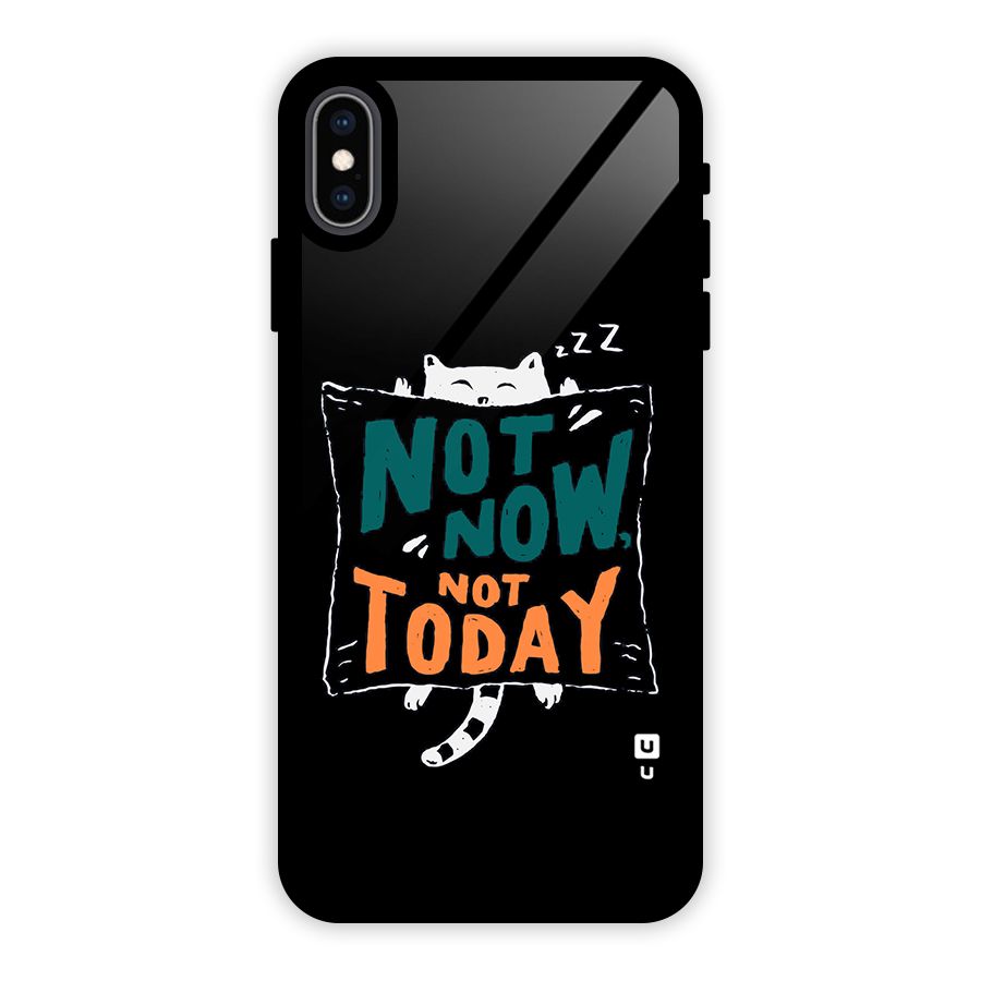 Lazy Cat Not Today Glass Back Case for iPhone XS Max