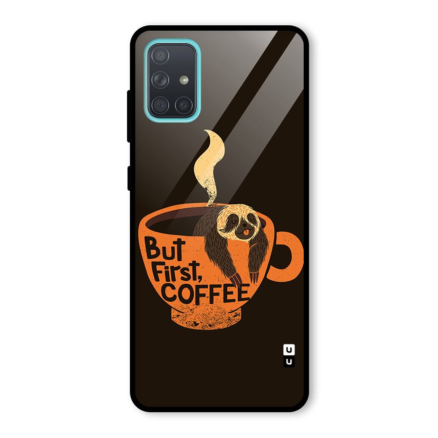 Lazy Coffee Glass Back Case for Galaxy A71