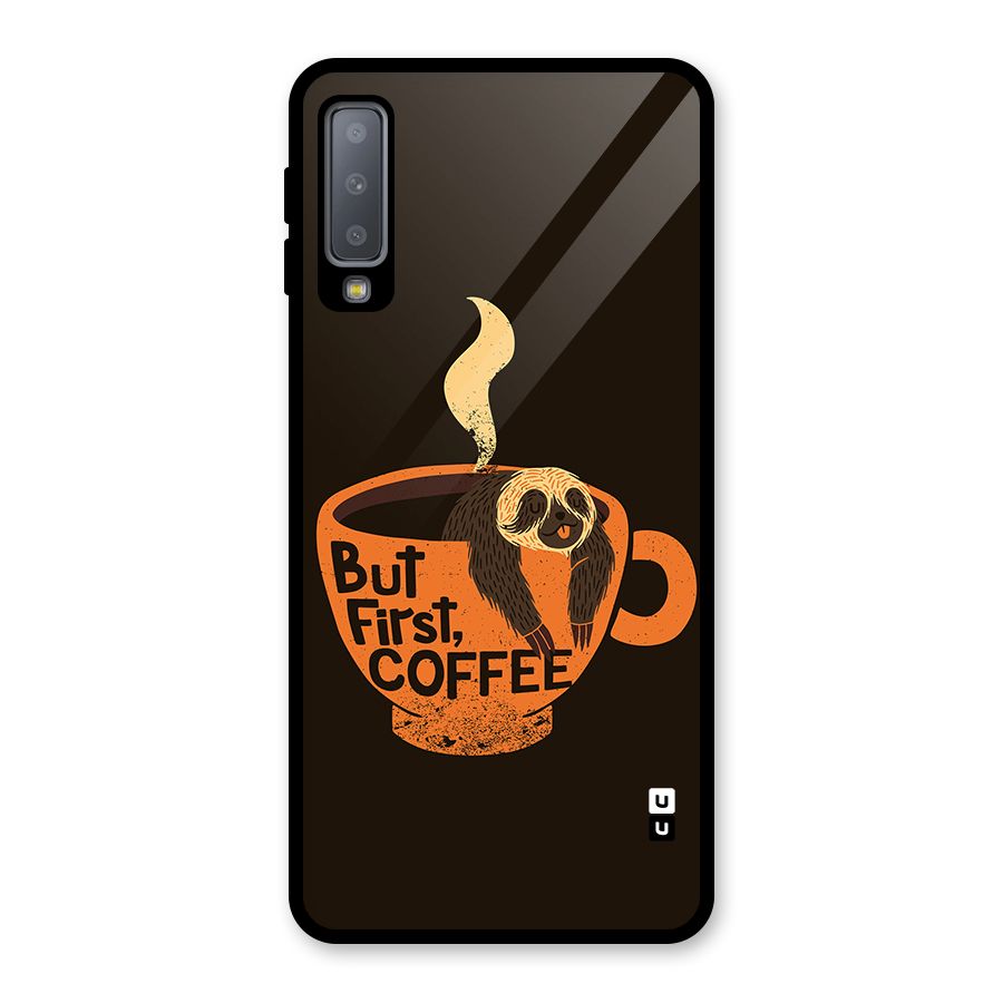 Lazy Coffee Glass Back Case for Galaxy A7 (2018)