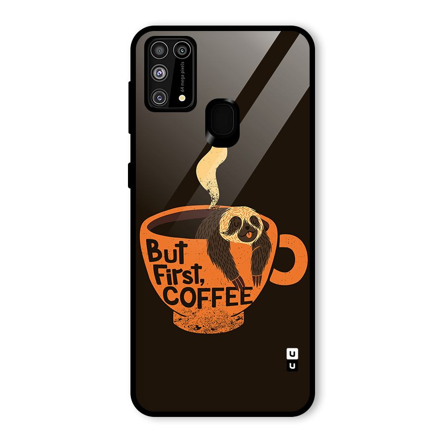 Lazy Coffee Glass Back Case for Galaxy F41