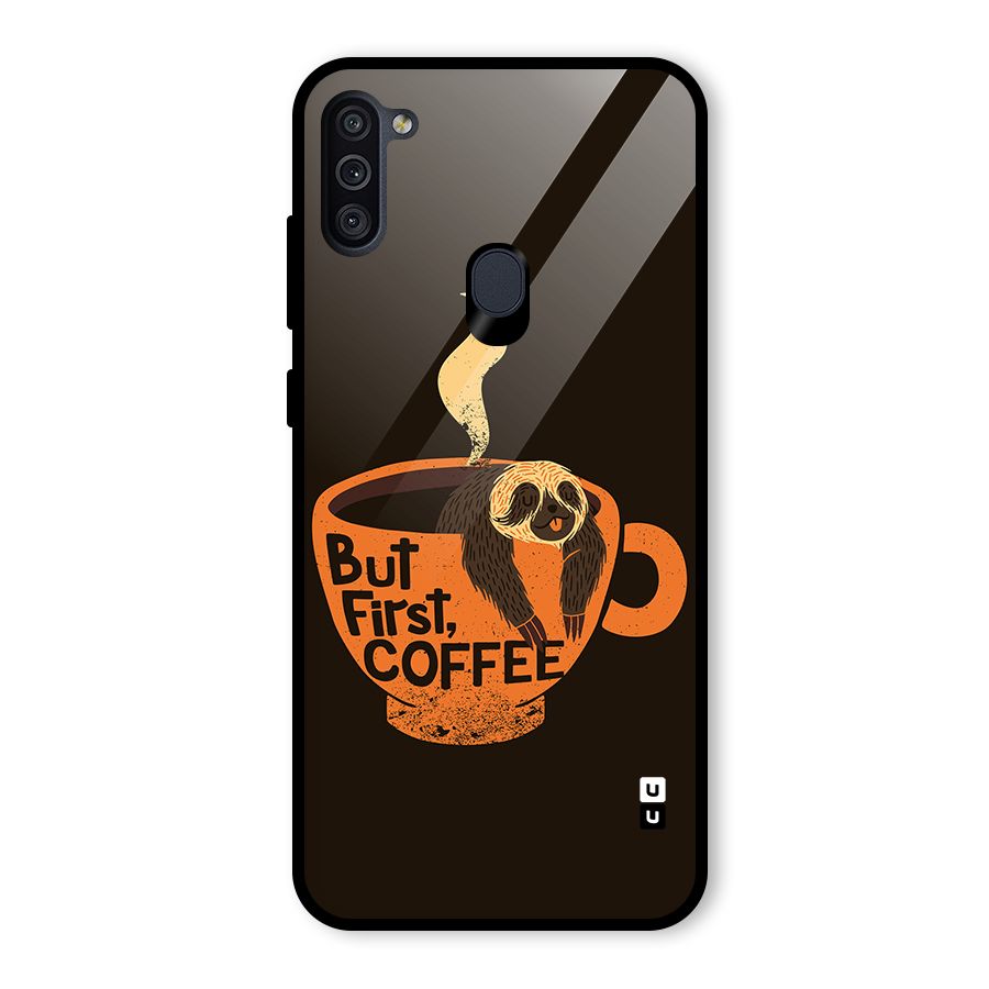 Lazy Coffee Glass Back Case for Galaxy M11