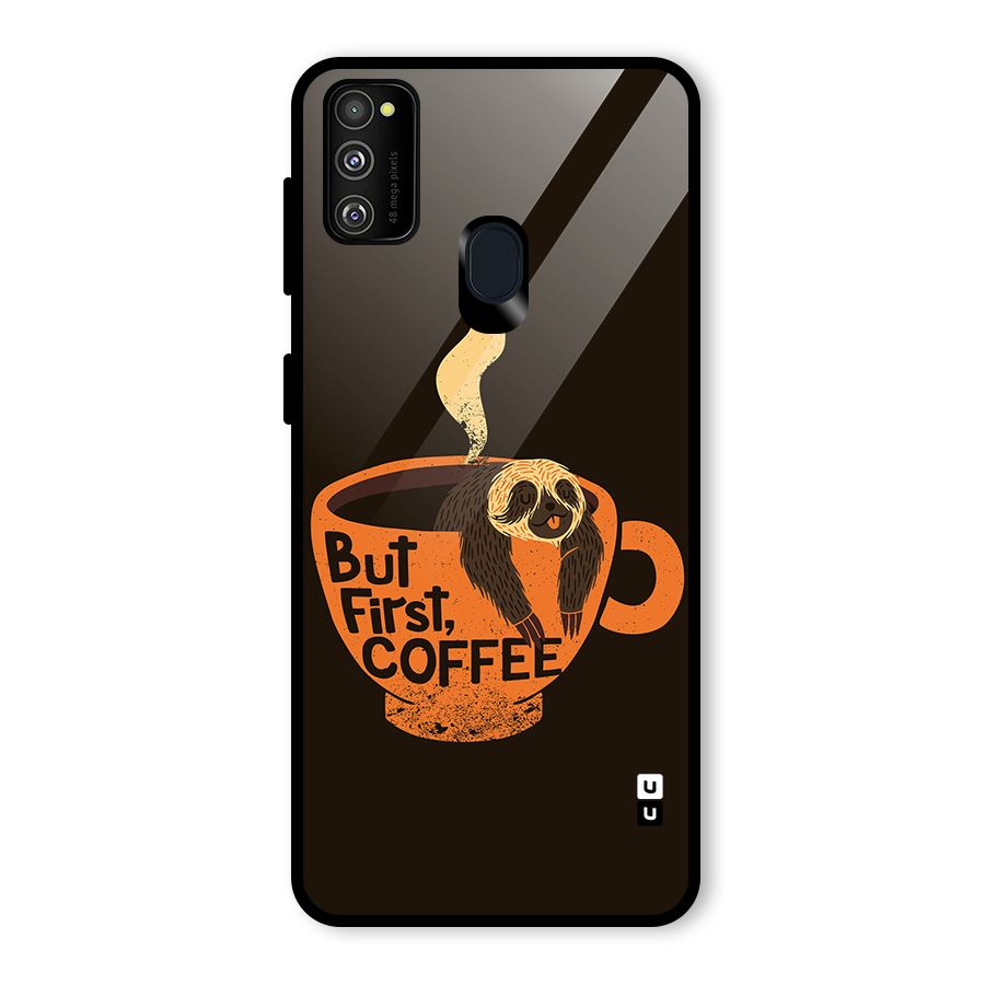 Lazy Coffee Glass Back Case for Galaxy M30s