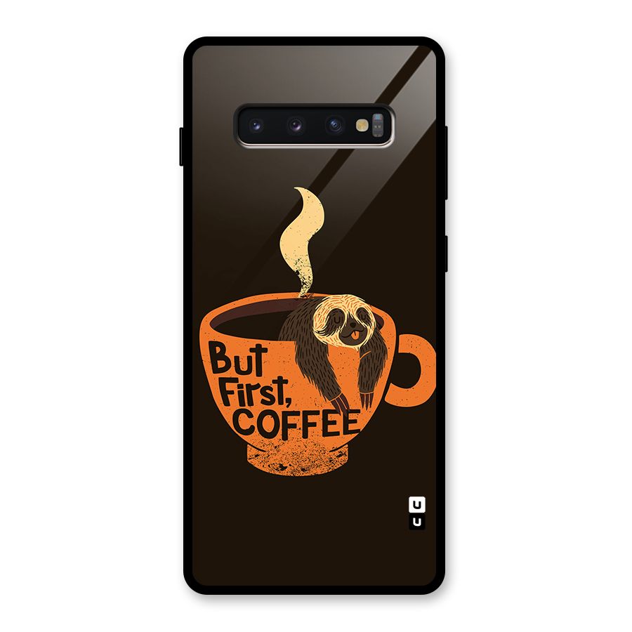 Lazy Coffee Glass Back Case for Galaxy S10 Plus