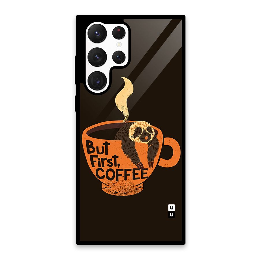 Lazy Coffee Glass Back Case for Galaxy S22 Ultra 5G