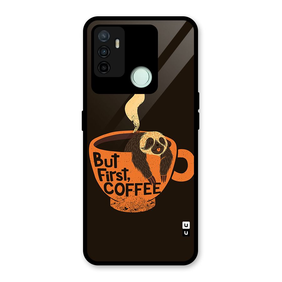 Lazy Coffee Glass Back Case for Oppo A53