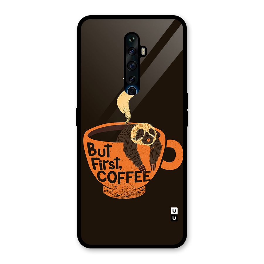Lazy Coffee Glass Back Case for Oppo Reno2 F