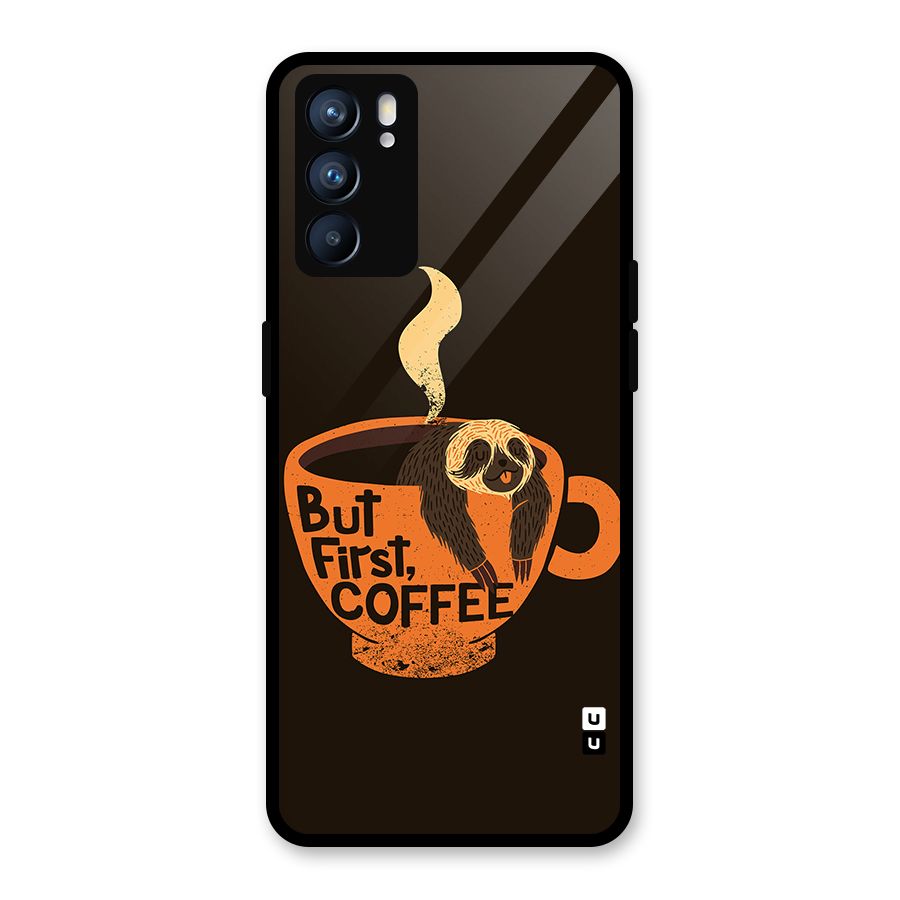 Lazy Coffee Glass Back Case for Oppo Reno6 5G