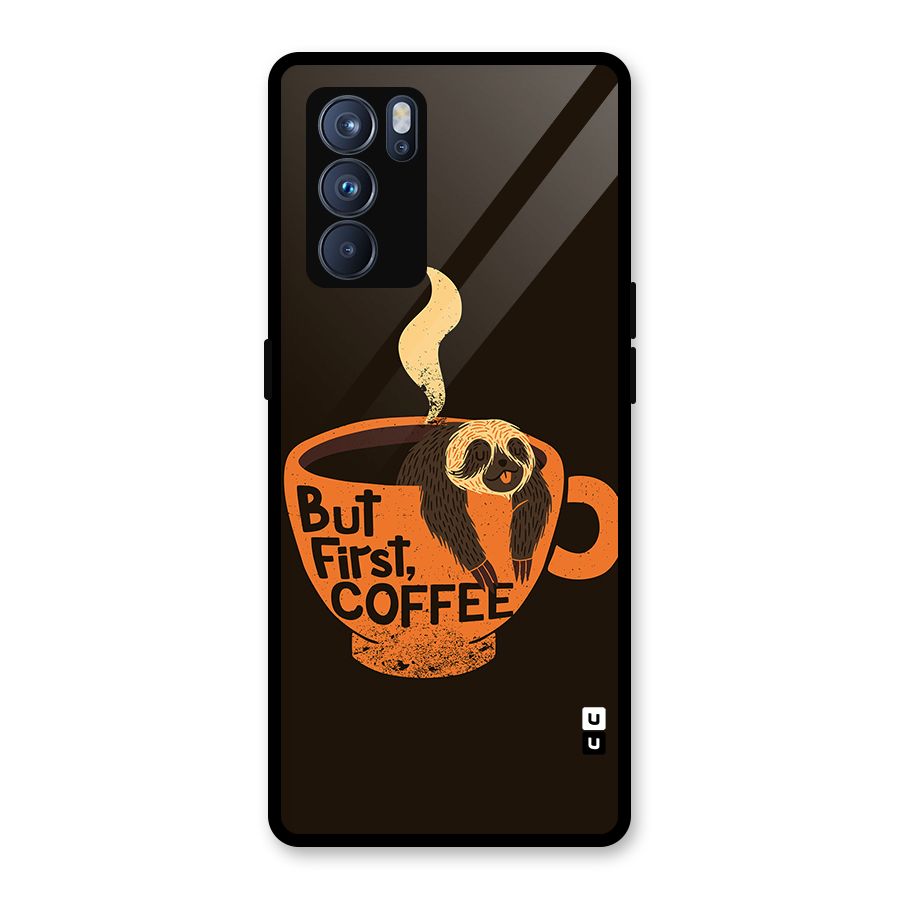Lazy Coffee Glass Back Case for Oppo Reno6 Pro 5G