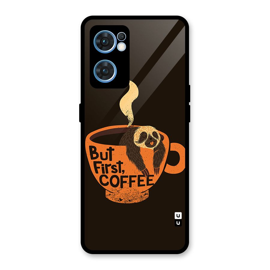 Lazy Coffee Glass Back Case for Oppo Reno7 5G