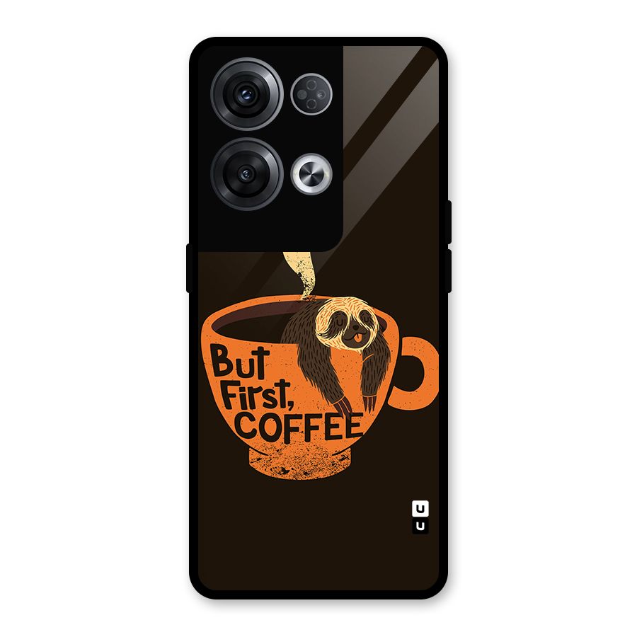 Lazy Coffee Glass Back Case for Oppo Reno8 Pro 5G