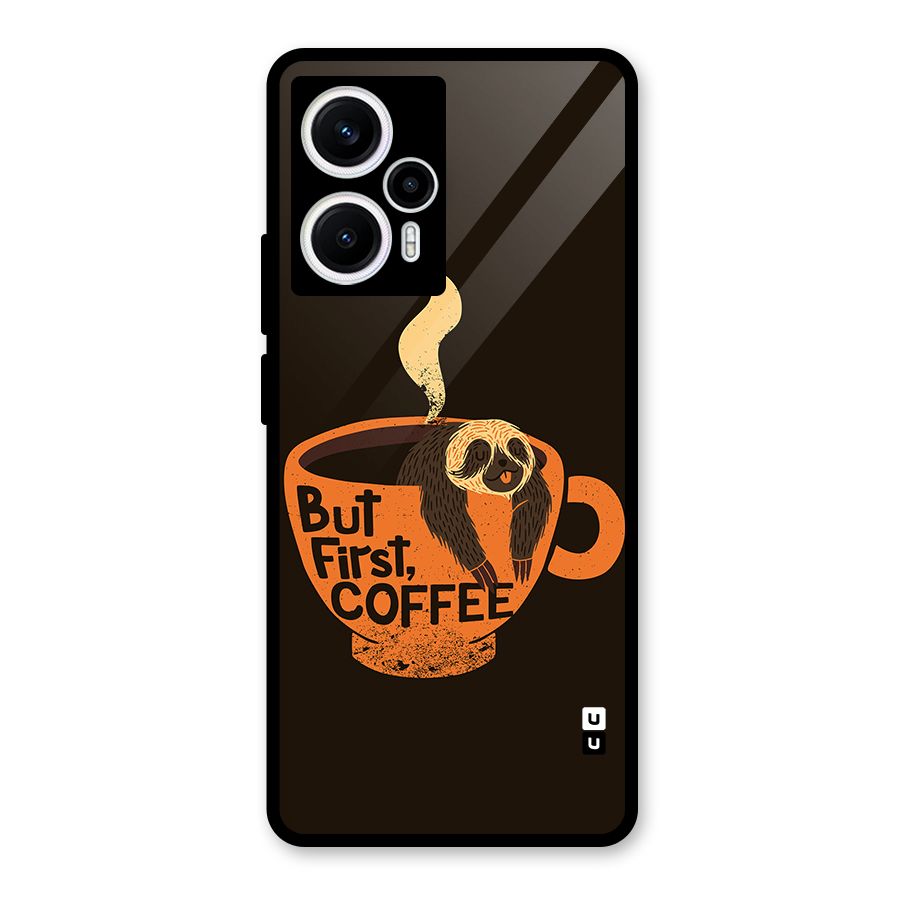 Lazy Coffee Glass Back Case for Poco F5