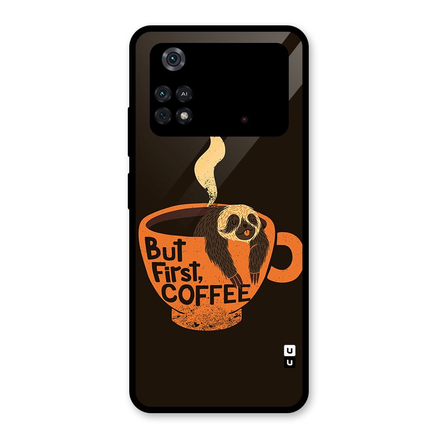 Lazy Coffee Glass Back Case for Poco M4 Pro 4G