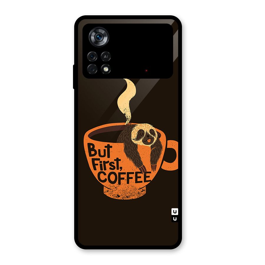 Lazy Coffee Glass Back Case for Poco X4 Pro 5G