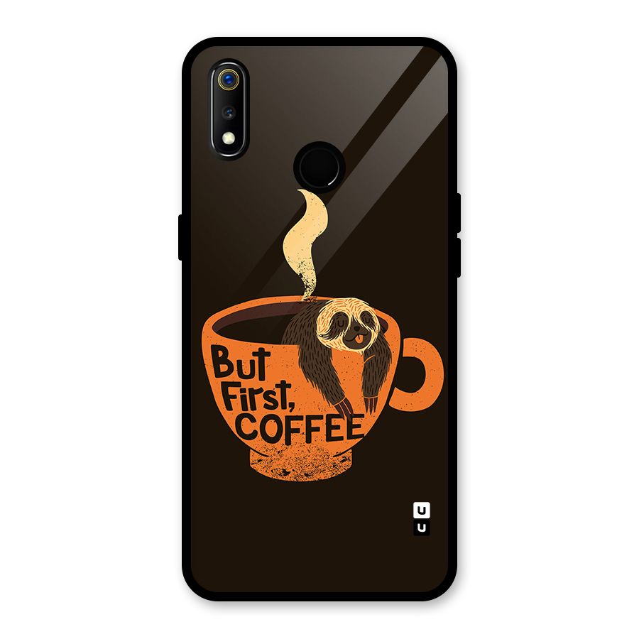 Lazy Coffee Glass Back Case for Realme 3i