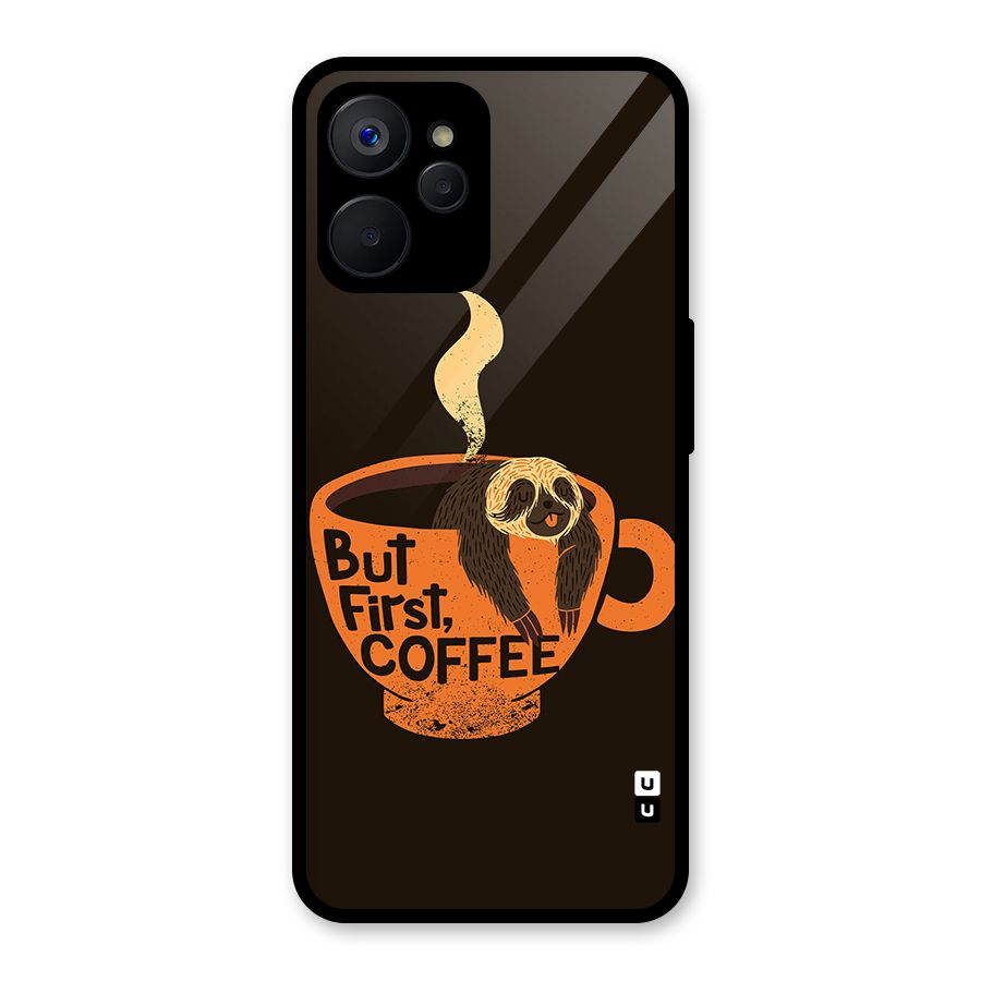 Lazy Coffee Glass Back Case for Realme 9i 5G