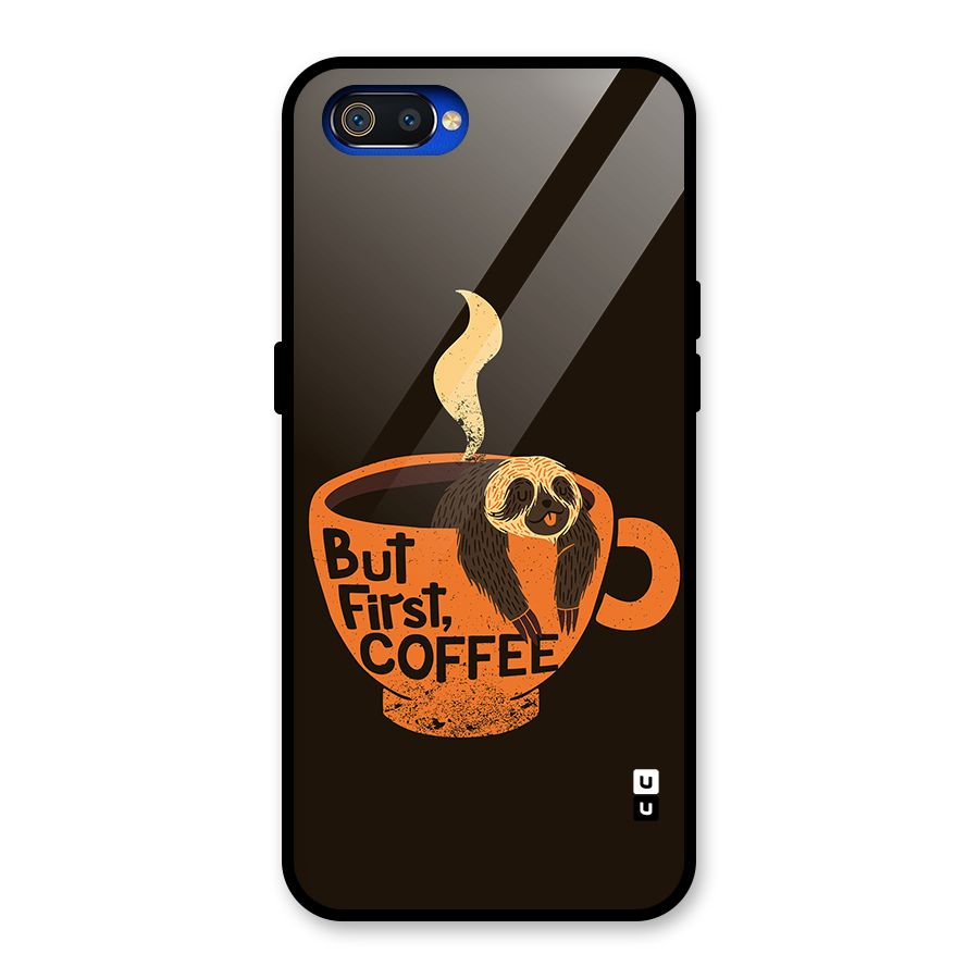 Lazy Coffee Glass Back Case for Realme C2