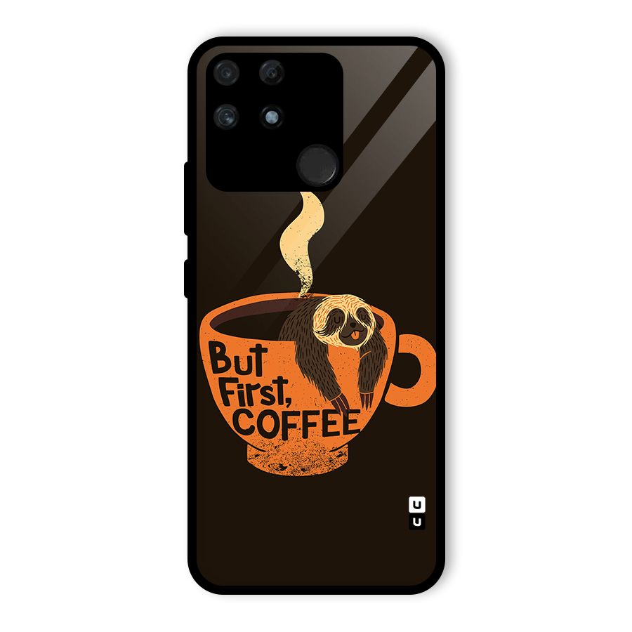 Lazy Coffee Glass Back Case for Realme Narzo 50A