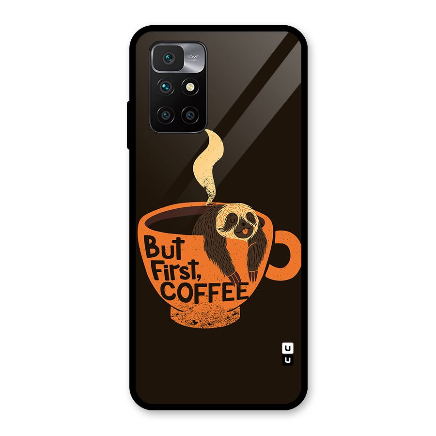 Lazy Coffee Glass Back Case for Redmi 10 Prime