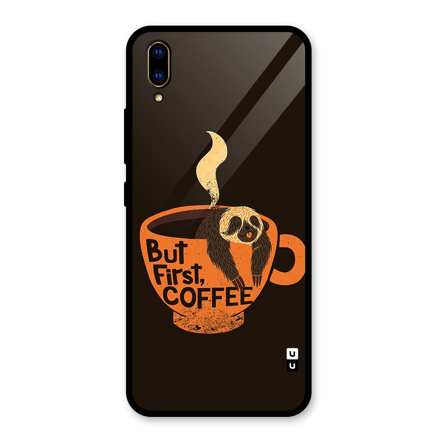 Lazy Coffee Glass Back Case for Vivo V11 Pro
