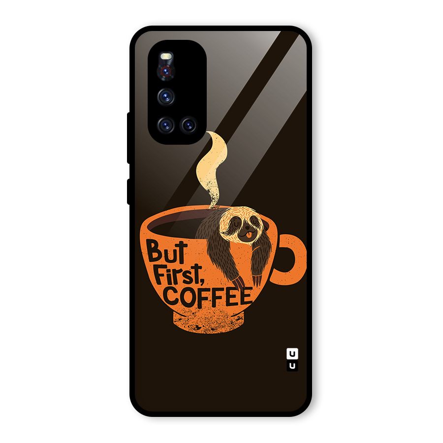 Lazy Coffee Glass Back Case for Vivo V19