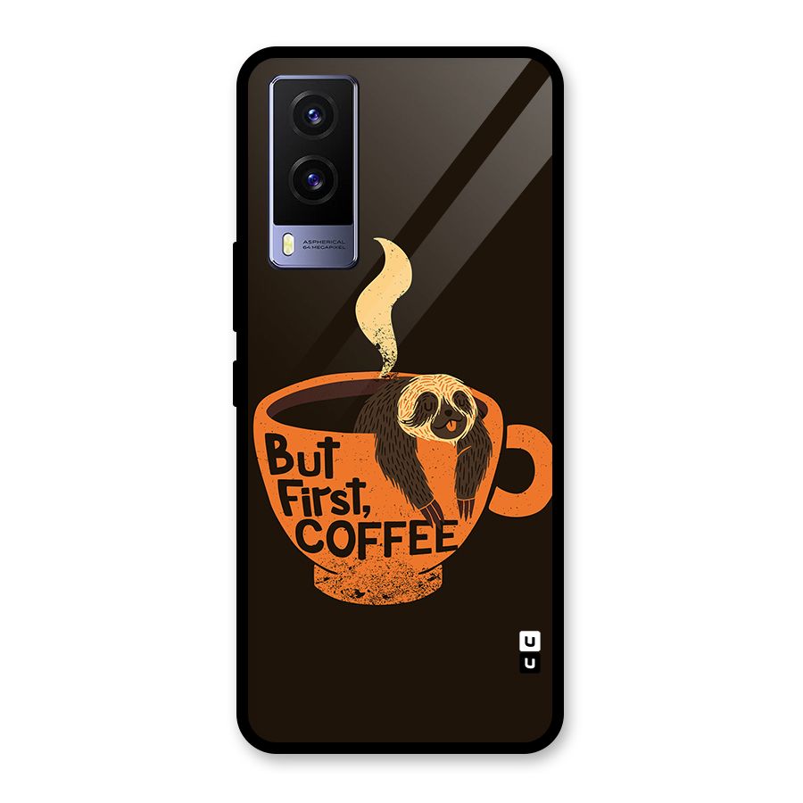 Lazy Coffee Glass Back Case for Vivo V21e 5G