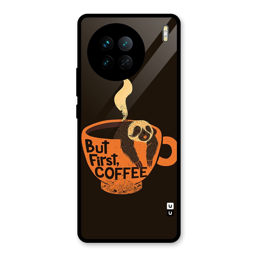 Lazy Coffee Glass Back Case for Vivo X90