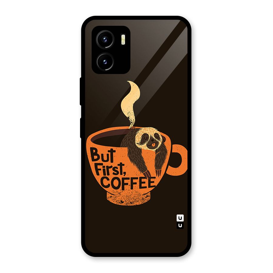 Lazy Coffee Glass Back Case for Vivo Y15s