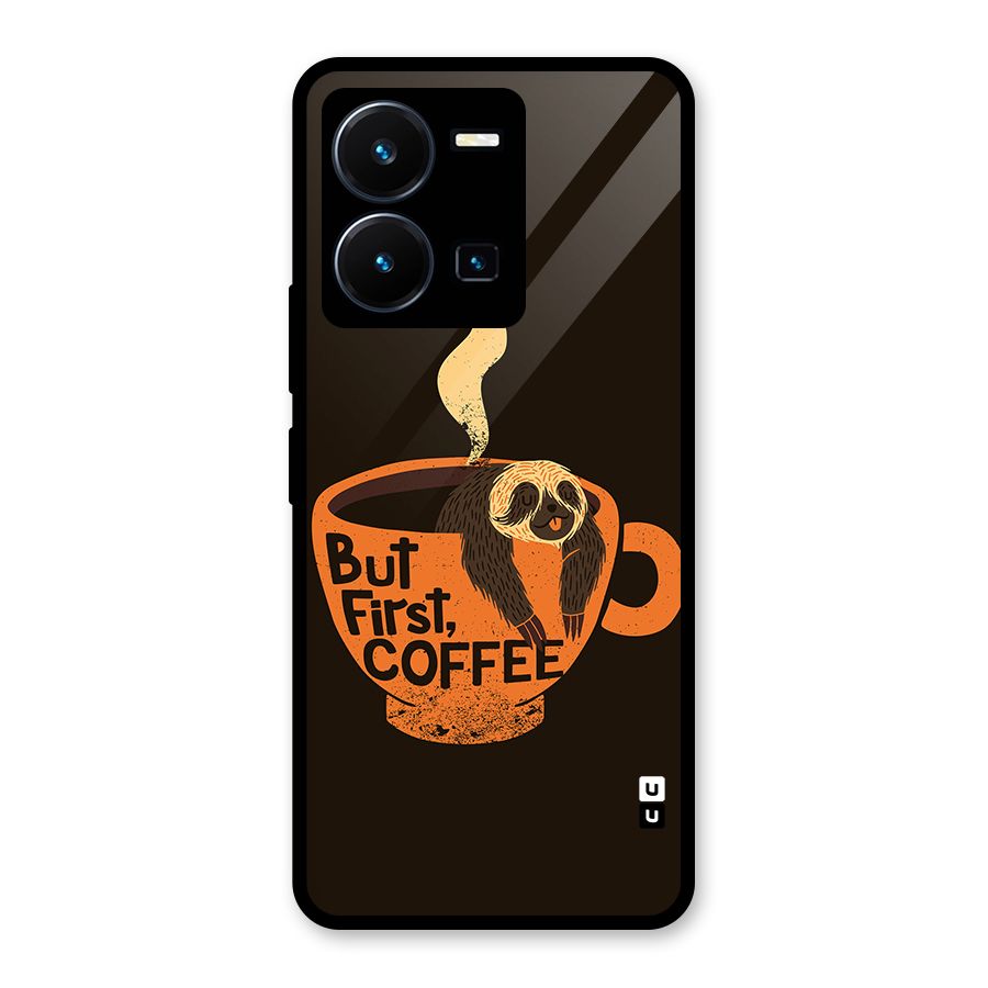 Lazy Coffee Glass Back Case for Vivo Y35