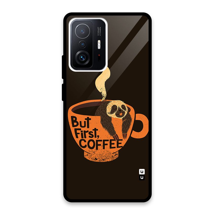 Lazy Coffee Glass Back Case for Xiaomi 11T Pro