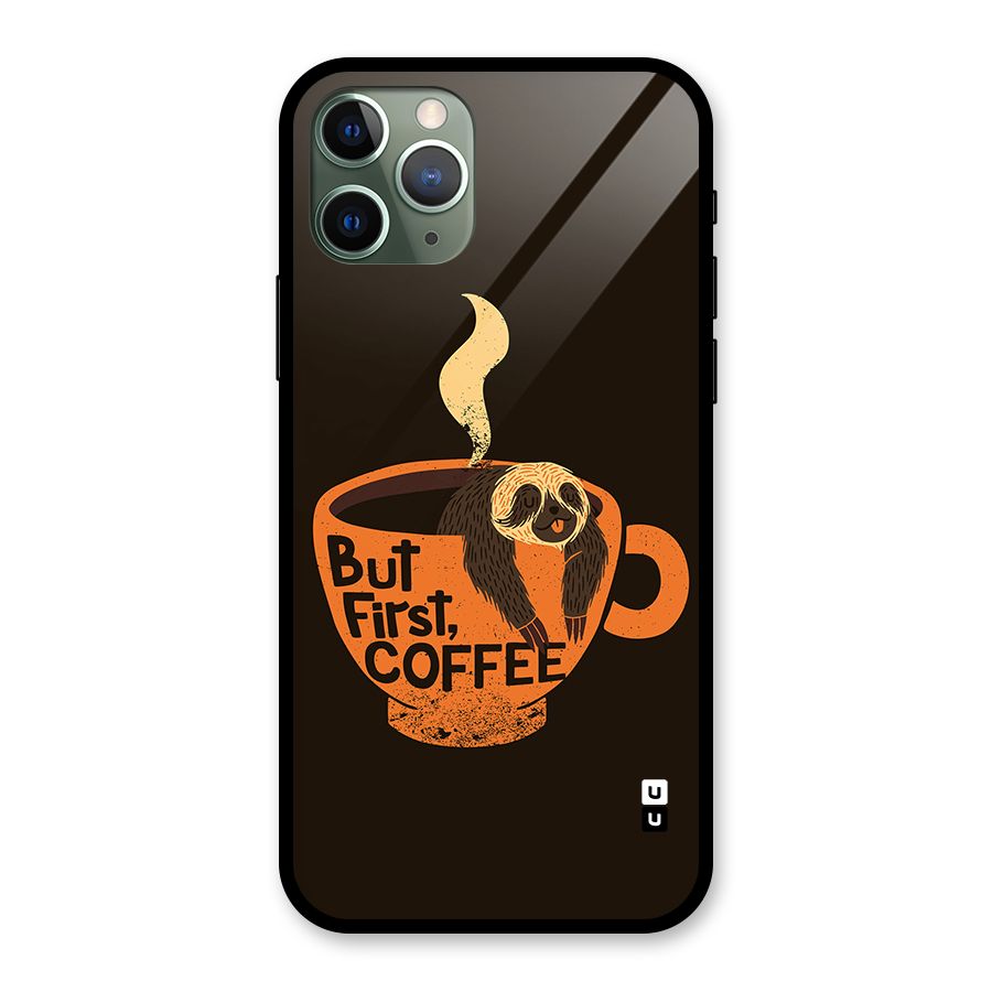 Lazy Coffee Glass Back Case for iPhone 11 Pro