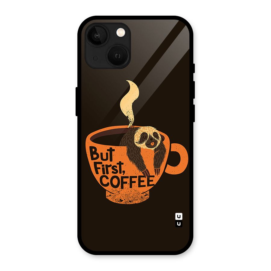 Lazy Coffee Glass Back Case for iPhone 13