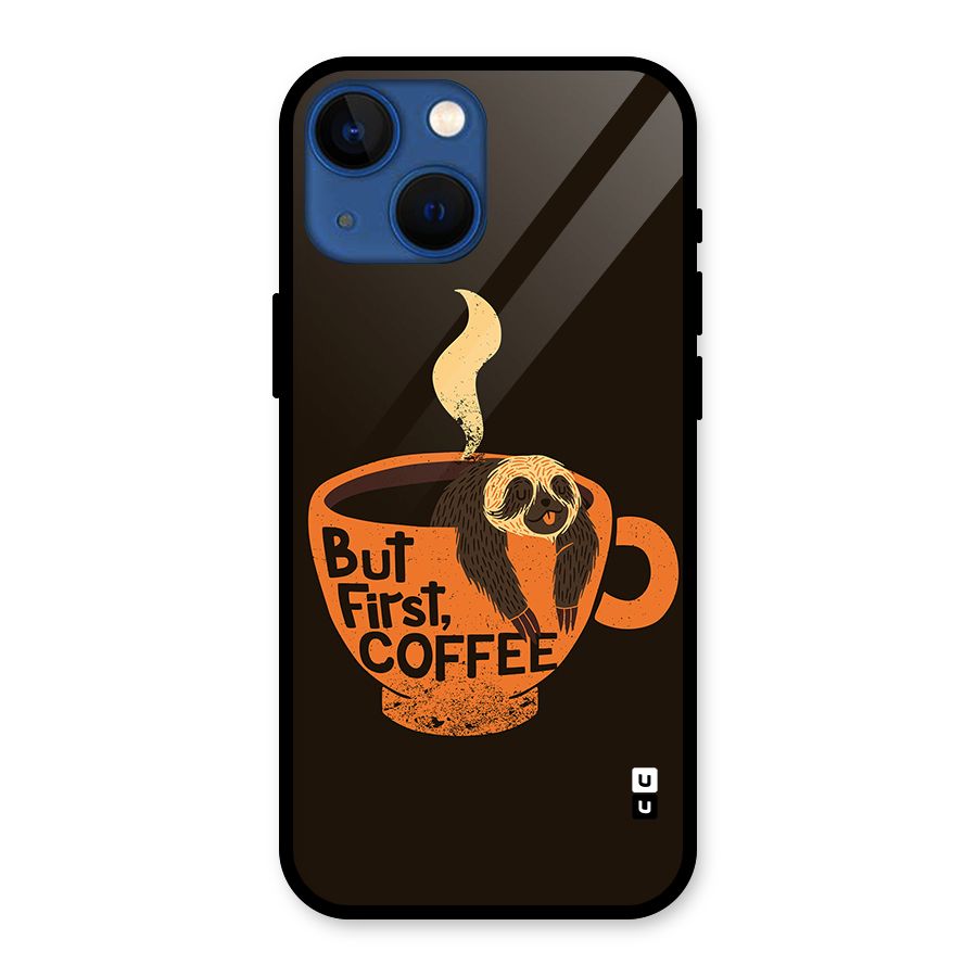 Lazy Coffee Glass Back Case for iPhone 13 Mini