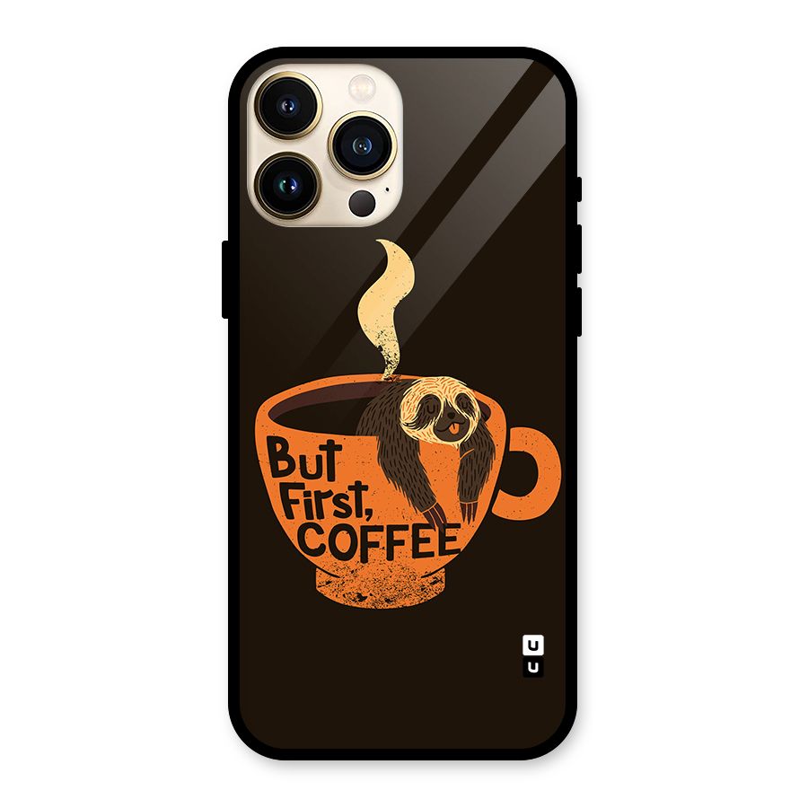 Lazy Coffee Glass Back Case for iPhone 13 Pro Max