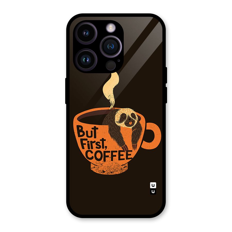 Lazy Coffee Glass Back Case for iPhone 14 Pro