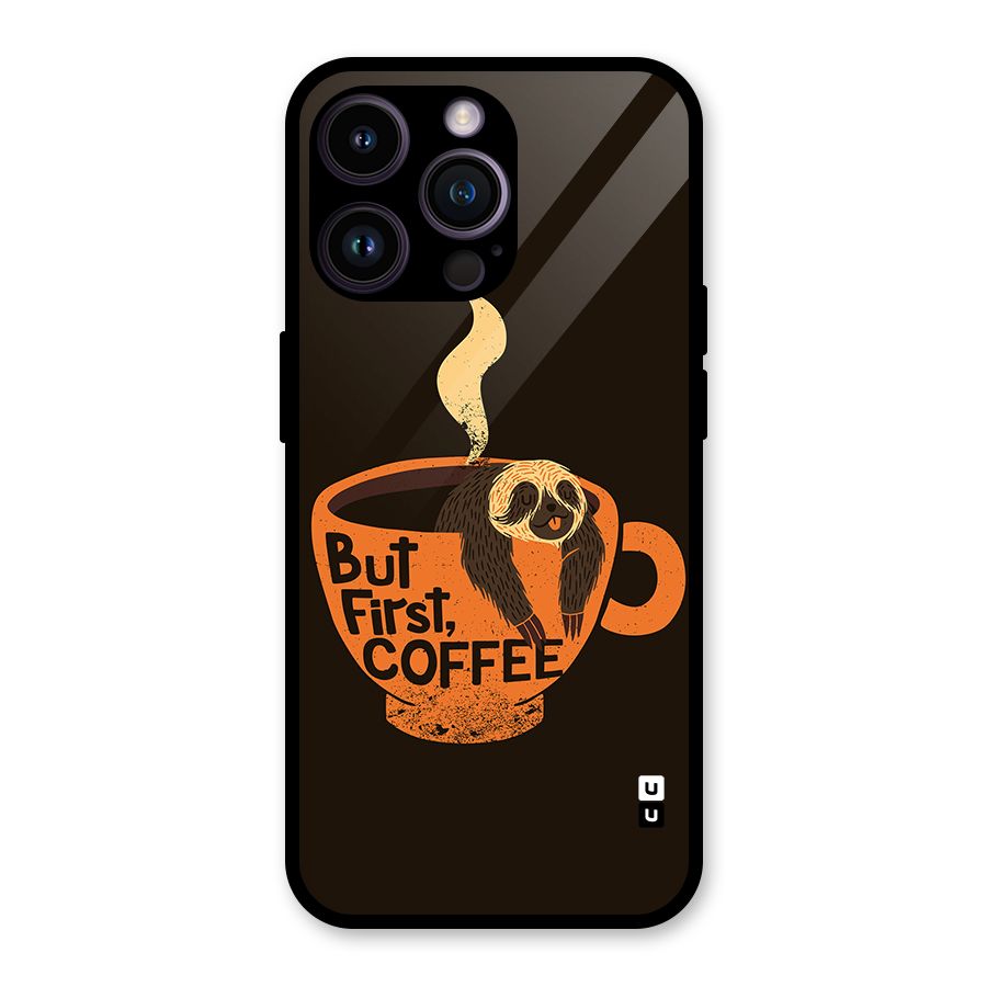 Lazy Coffee Glass Back Case for iPhone 14 Pro Max