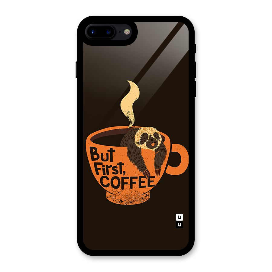 Lazy Coffee Glass Back Case for iPhone 8 Plus