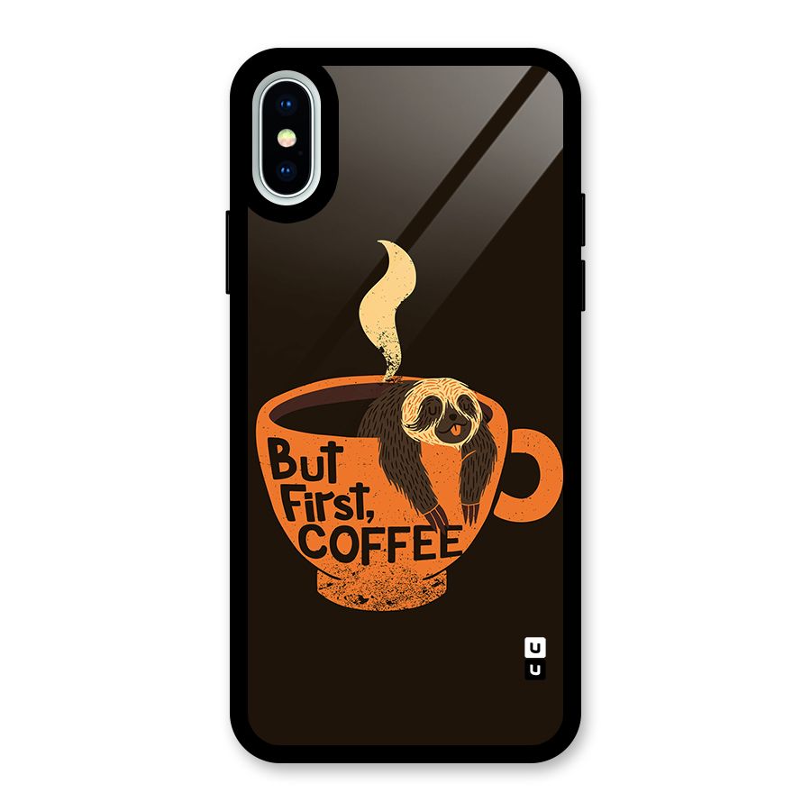Lazy Coffee Glass Back Case for iPhone X